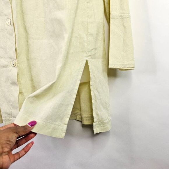 J. Jill Light Green Linen Blend Tunic - Picture 3 of 9